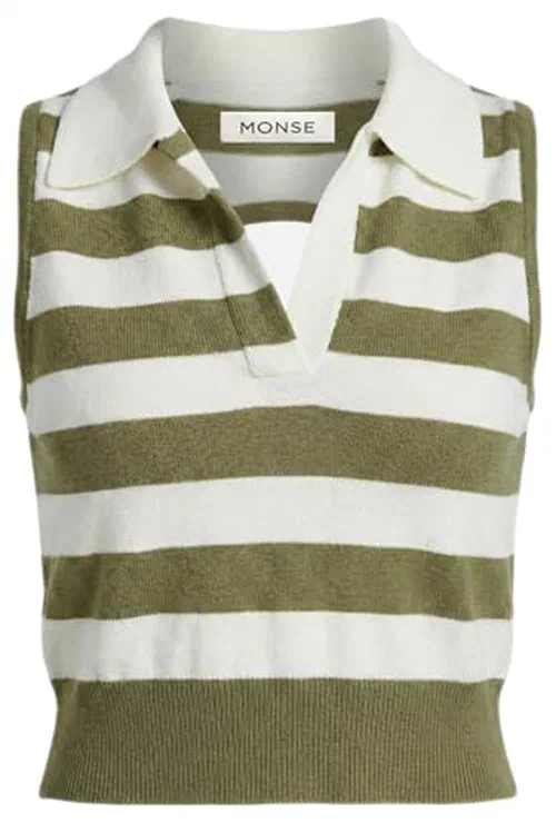 MONSE, Leather Belt Back Top, M