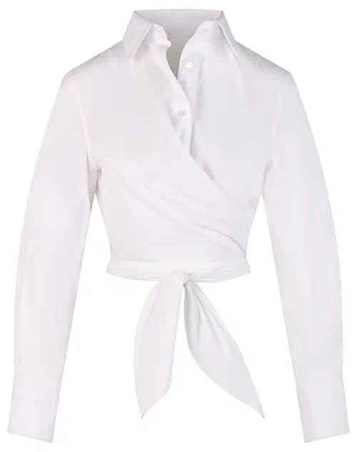 MONSE, Longsleeve Wrap Cropped Shirt