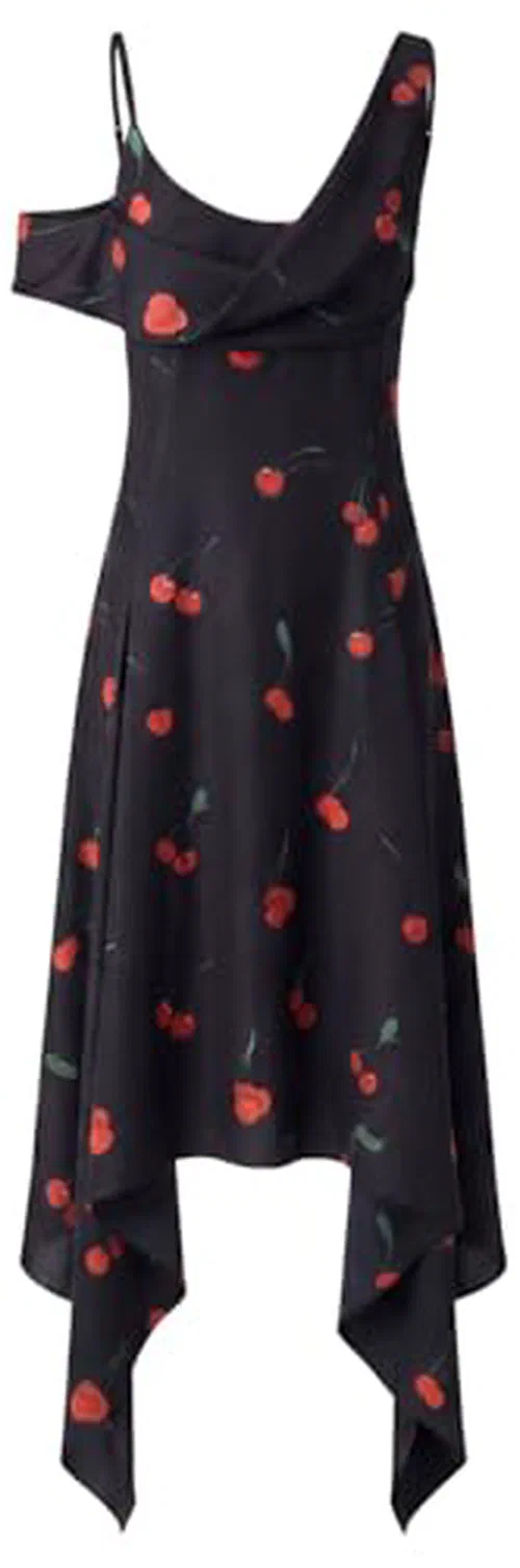 MONSE, Printed Silk Scarf Cherry Dress
