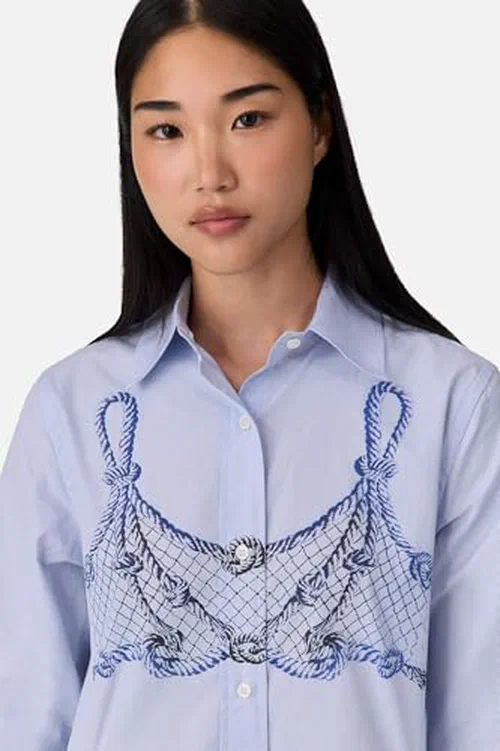 MONSE, Rope-Print Striped Tunic Dress — view 3