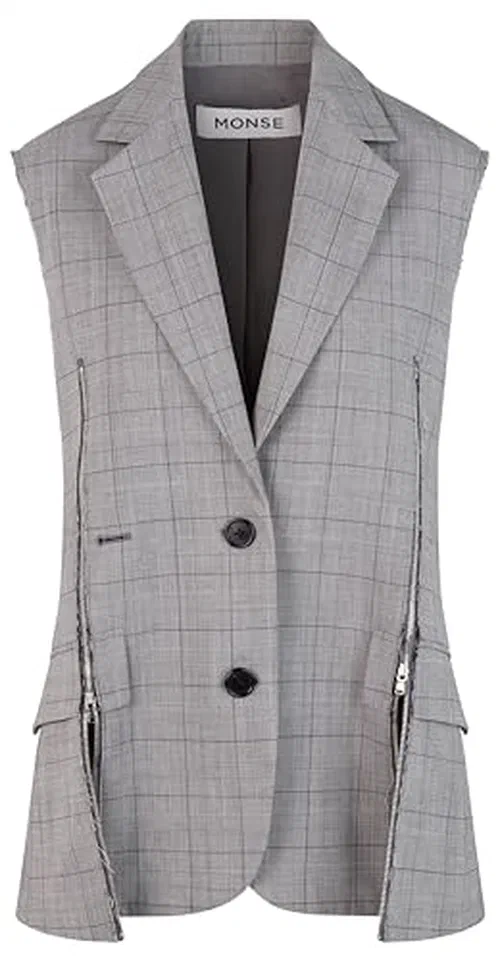 MONSE, Slashed Zipper Tailored Vest