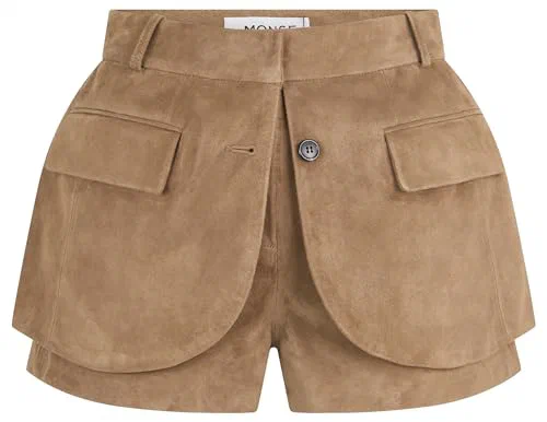 MONSE, Suede Jacket Hem Short