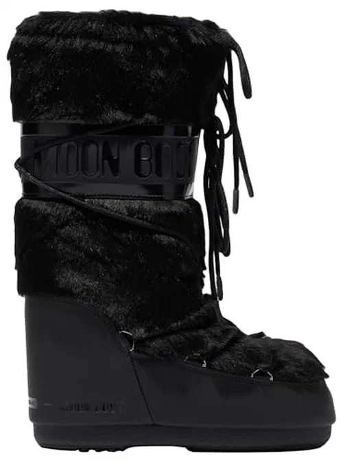 Moon Boot, Icon Faux Fur Insulated Slip On Unisex Snow Boots, M9-10.5, W10-11.5