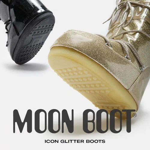 Moon Boot, Icon Glitter Insulated Unisex Snow Boots, M9-10.5, W10-11.5 — view 2