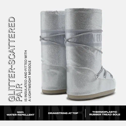Moon Boot, Icon Glitter Insulated Unisex Snow Boots, M9-10.5, W10-11.5 — view 3