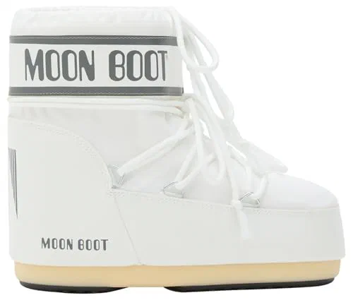 Moon Boot, Icon Low Insulated Slip On Unisex Snow Boots, 9-10.5 Men/10-11.5 Women, White Monocolor