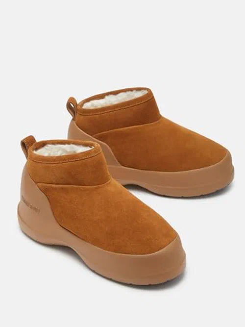 Moon Boot Unisex Mezzaluna Low Snow Boots, Cognac - 7.5 — view 3