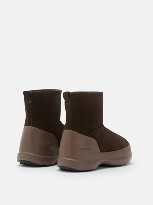 Moon Boot Unisex Mezzaluna Mid Snow Boots, Brown - 7.5 — view 2