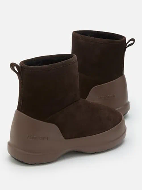 Moon Boot Unisex Mezzaluna Mid Snow Boots, Brown - 7.5 — view 3