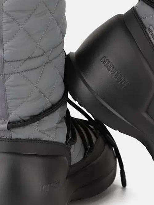 Moon Boot Unisex Mezzaluna Quilted High Snow Boots, Grey - 9 — view 2