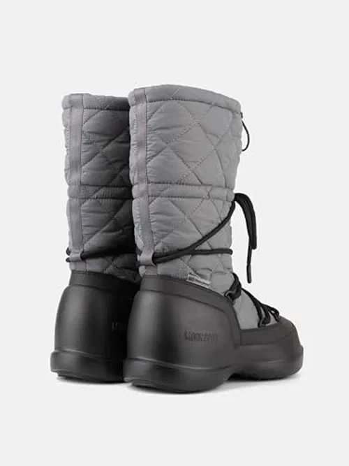 Moon Boot Unisex Mezzaluna Quilted High Snow Boots, Grey - 9 — view 3