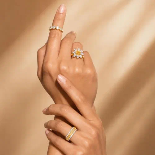 Orea Bloom 2.19 Carat Diamond Ring in 18K Yellow Gold & Platinum — view 3
