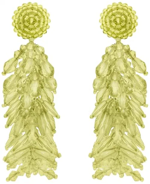 Oscar de la Renta, Beaded Cascade Tassel Clip-On Earrings