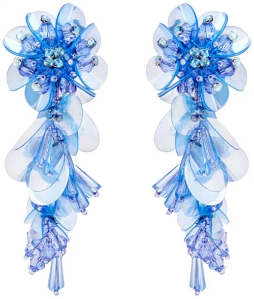 Oscar de la Renta, Bouquet Drop Clip-On Earrings