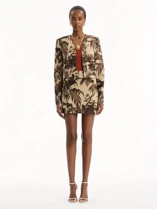 Oscar de la Renta, Chiné Palm Leaves Jacket — view 3