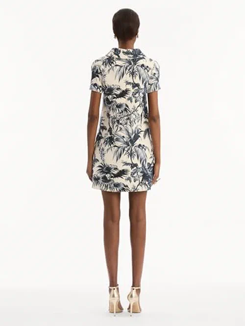 Oscar de la Renta, Chiné Palm Leaves Shift Dress — view 3