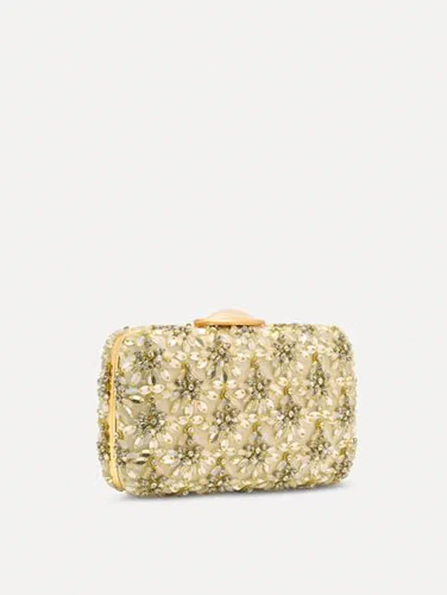 Oscar de la Renta, Crystal & Glass Embroidered O Minaudière — view 3