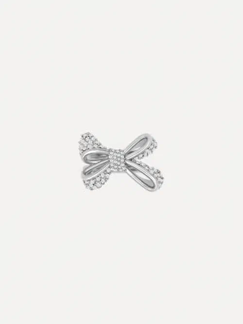 Oscar De La Renta, Crystal Pavé Bow Ring — view 3