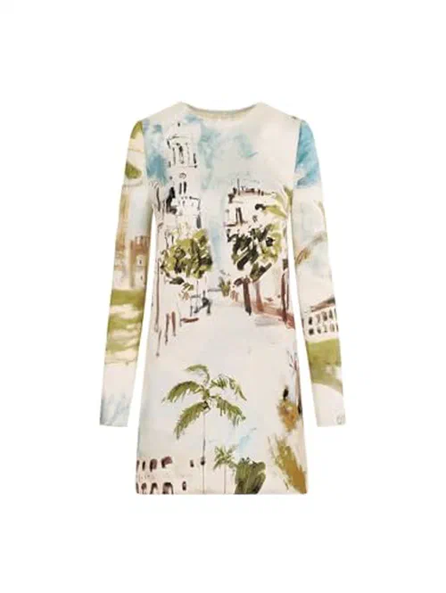 Oscar de la Renta, Dominican Landscape Shift Dress