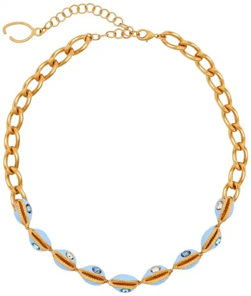 Oscar de la Renta, Enamel Cowrie Shell Necklace