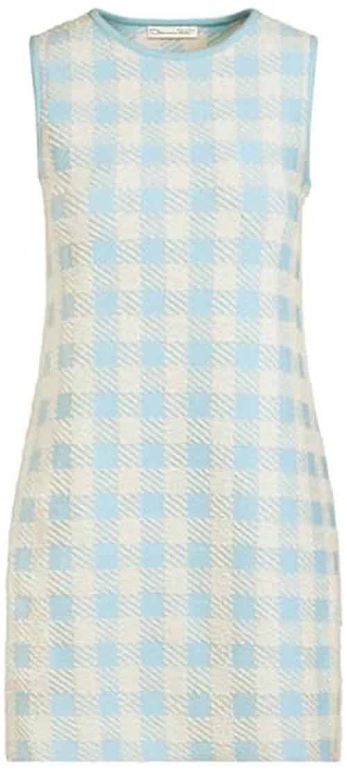 Oscar de la Renta, Gingham Jacquard Shift Dress, M