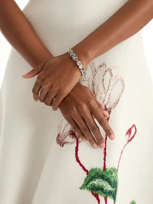 Oscar de la Renta, Gradient Rhinestone Strand Bracelet — view 3