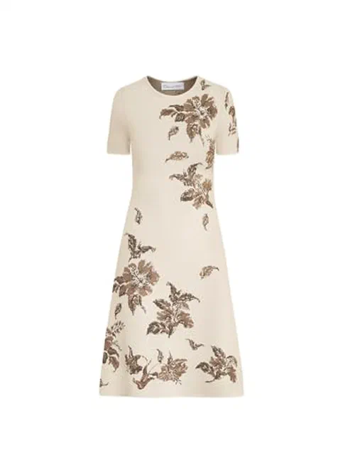 Oscar de la Renta, Hibiscus Metallic Jacquard Dress, XL