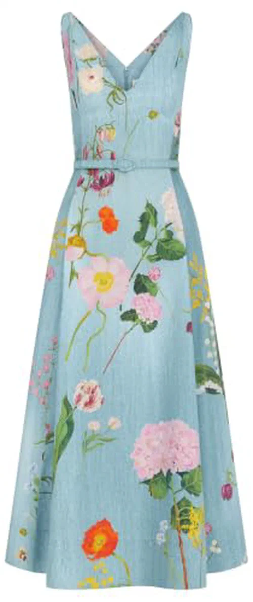 Oscar De La Renta, Mixed Botanical Cotton Poplin Dress