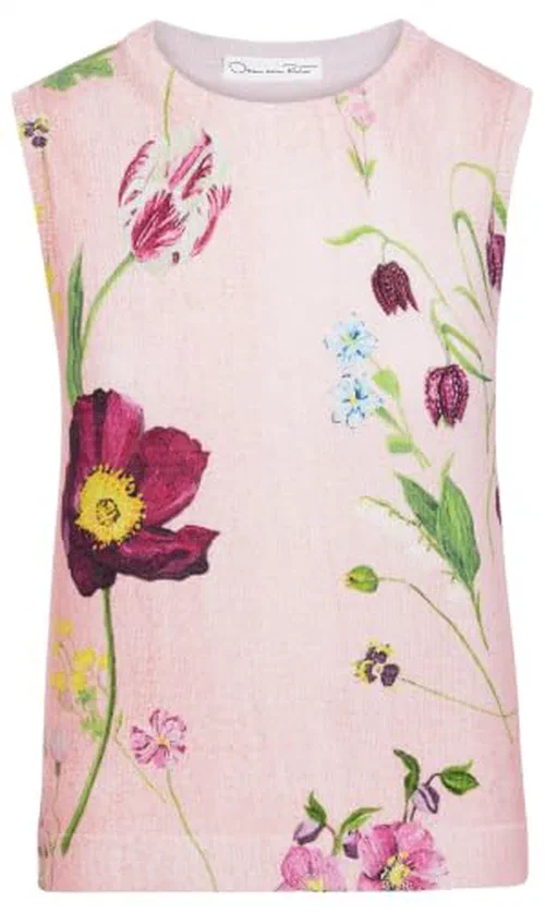 Oscar De La Renta, Mixed Botanical Printed Tank, XL