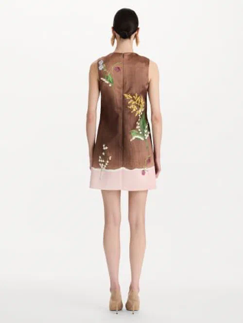 Oscar De La Renta, Mixed Botanical Shift Dress — view 3