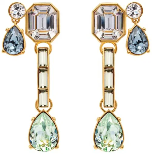 Oscar de la Renta, Mixed-Stone Linear Drop Earrings