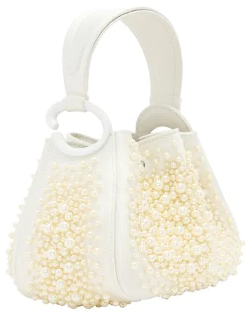 Oscar de la Renta, Nano Pearl Embroidered O Handle Bag