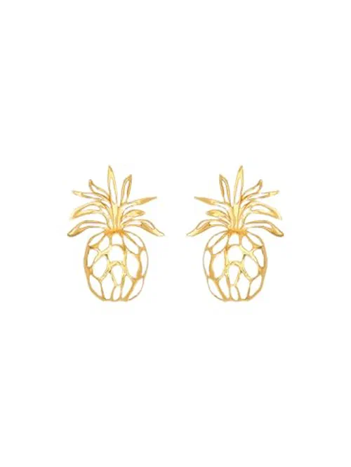 Oscar de la Renta, Openwork Pineapple Clip-On Earrings