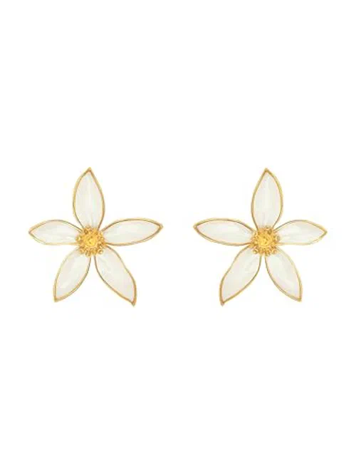 Oscar de la Renta, Orange Blossom Clip-On Earrings