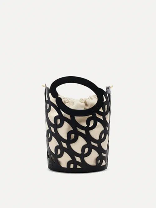 Oscar de la Renta, Oscar Chain-Link Leather Mini Tote, OS — view 3