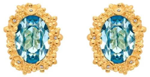 Oscar De La Renta, Oval Medallion Clip-On Earrings