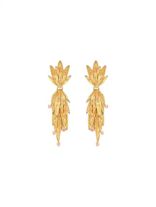 Oscar de la Renta, Palm Leaf Clip-On Earrings