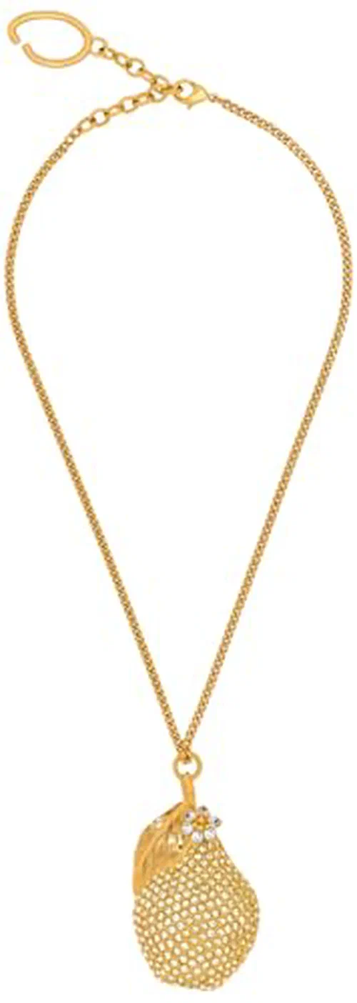 Oscar de la Renta, Pavé Pear Pendant Necklace