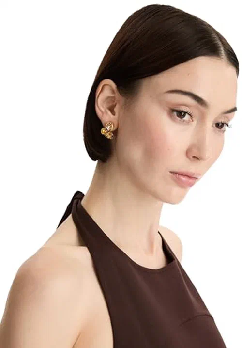 Oscar de la Renta, Pear-Cut Cluster Earrings