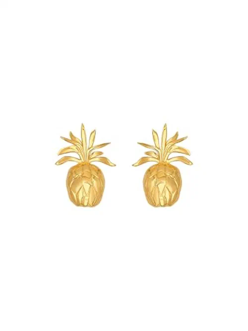Oscar de la Renta, Pineapple Clip-On Earrings