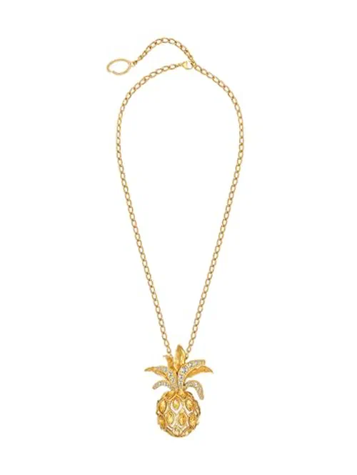 Oscar de la Renta, Pineapple Pavé Pendant Necklace