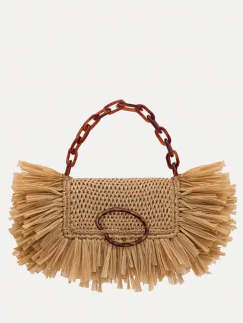 Oscar de la Renta, Raffia Fringe O Pochette