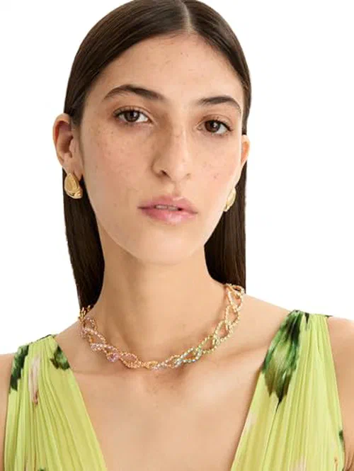 Oscar de la Renta, Rhinestone Chain-Link Necklace