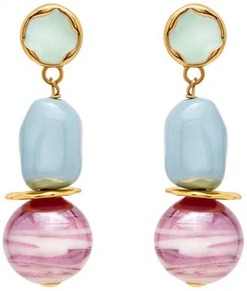 Oscar de la Renta, Sea Glass Drop Clip-On Earrings