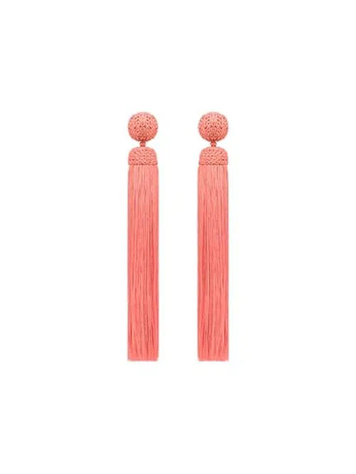 Oscar de la Renta, Silk Rope Tassel Clip-On Earrings