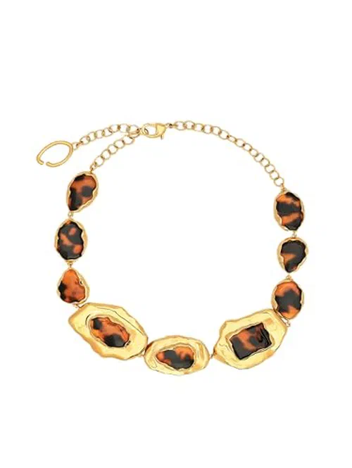 Oscar de la Renta, Tortoise Stone Collar Necklace