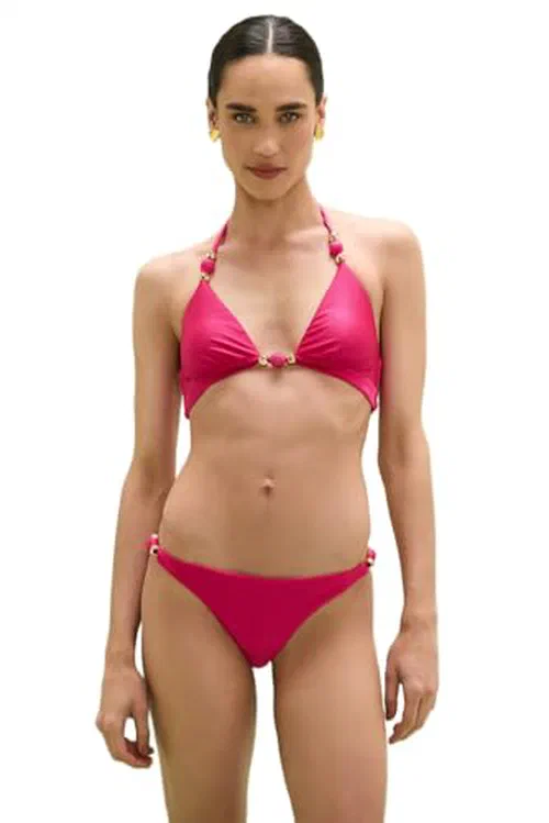 PATBO, Aurora Lycra Halterneck Bikini Top Pink, M