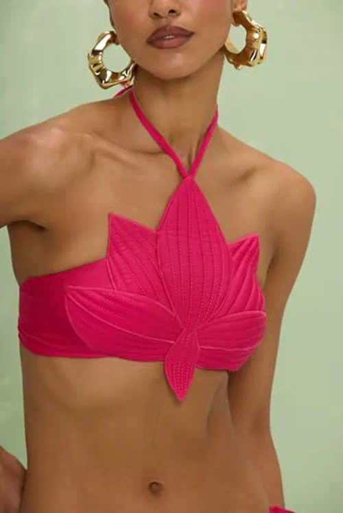 PATBO, Aurora Lycra Lotus Bikini Top, XS — view 3