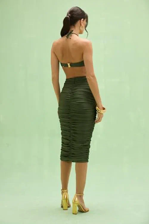 PATBO, Aurora Lycra Midi Skirt, L — view 3