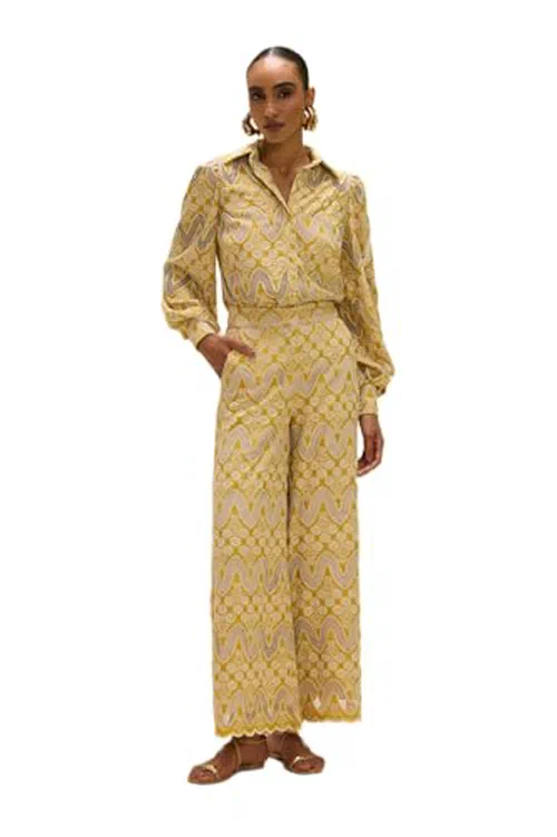 PATBO, Bertha Lace Pants Yellow